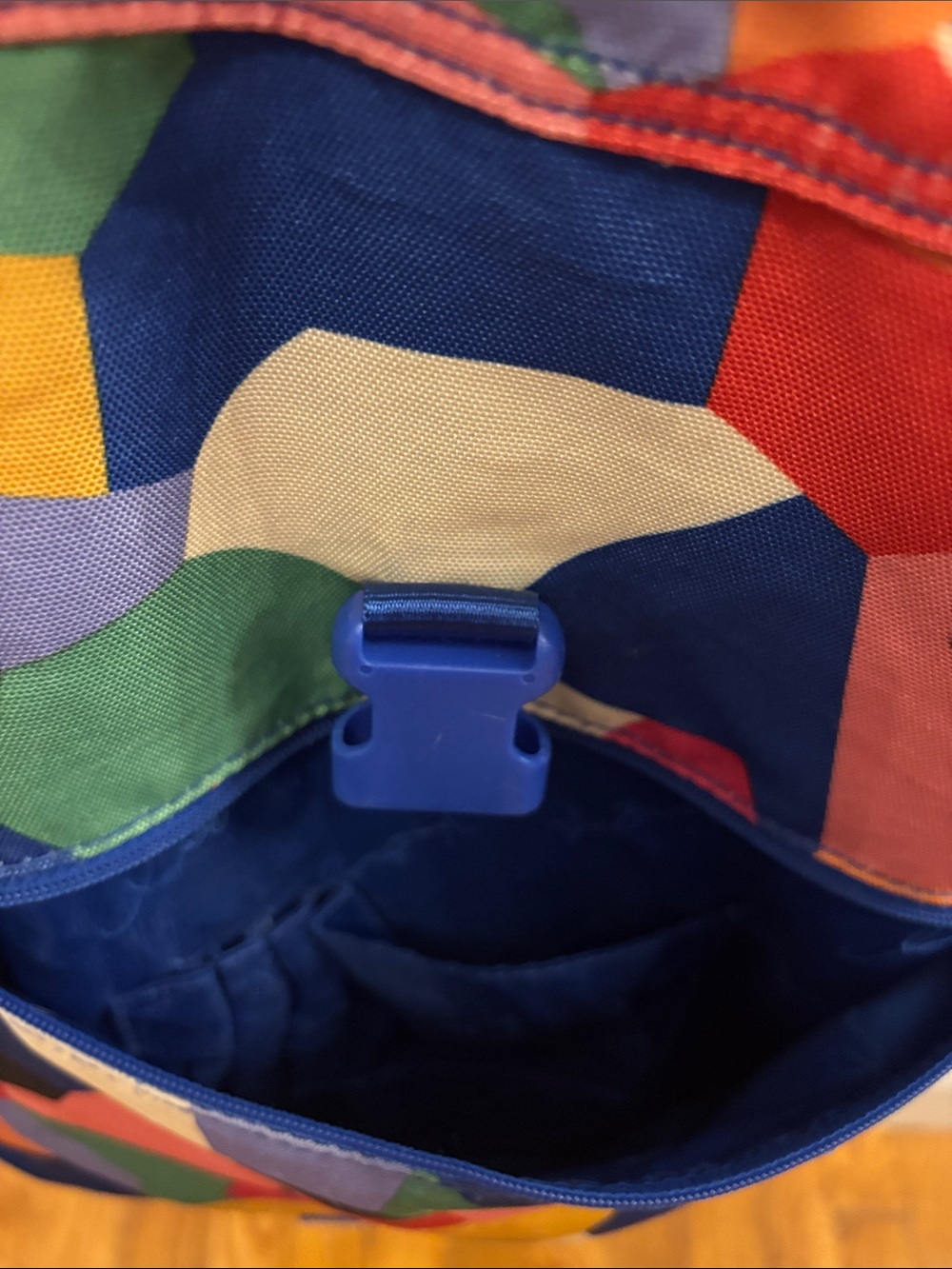 Colorful Geometric Canvas Backpack - Multicolor - Picture 4 of 12